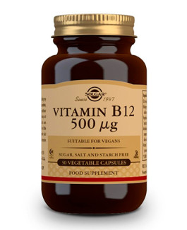 Vitamina B12 500 mcg de Solgar 50 Cápsulas