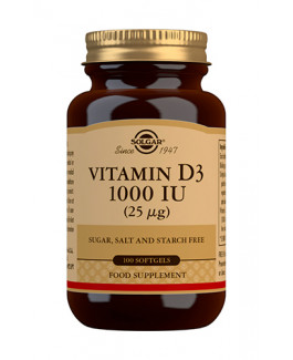 Vitamina D3 1000 UI Solgar 100 Cápsulas