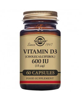 Vitamina D3 600 UI Solgar 60 Cápsulas